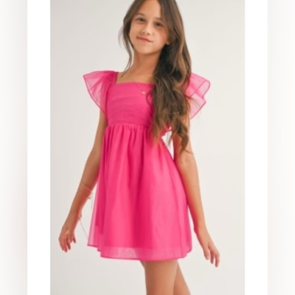 Sadie & Sage Other - Sadie & Sage Hot Pink Mini Dress Tween Size XL